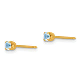 Inverness 14K Gold March Birthstone Stud Earrings with Crystal  Elegant, Solid Design
